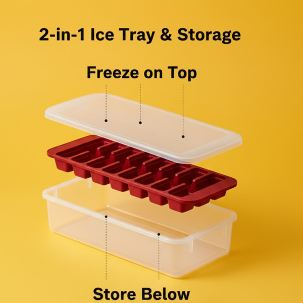 Supermom Frizzy Ice Tray with 2-in-1 Compartment for Ice Cubes and Storage Box (1 Pc)
