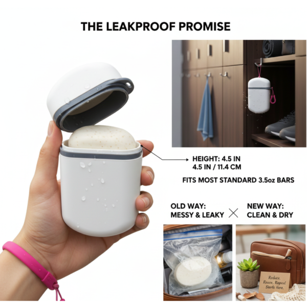 Stylish & Leak-Proof Travel Soap Box (1 Pc)