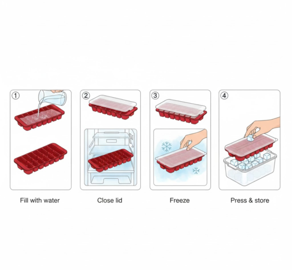 Supermom Frizzy Ice Tray with 2-in-1 Compartment for Ice Cubes and Storage Box (1 Pc)