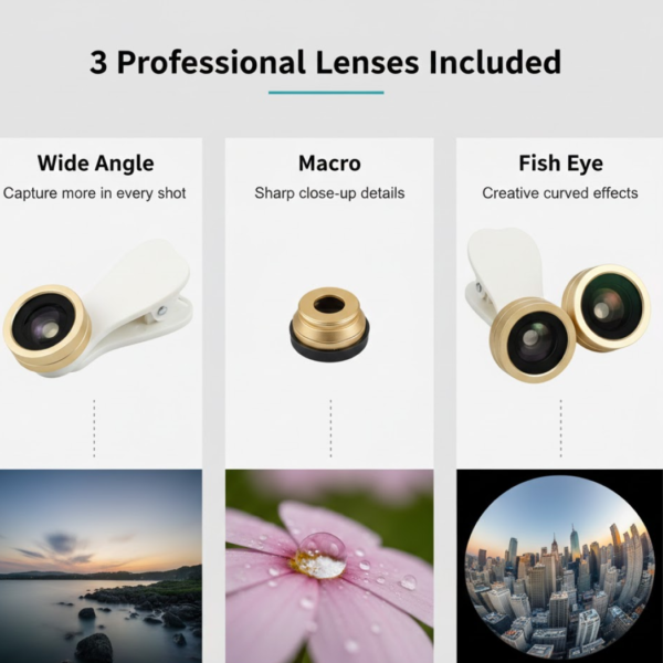 2092621962.png Universal Clip-On Mobile Camera Lens Kit (1 Set)