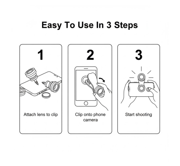 2092621963.png Universal Clip-On Mobile Camera Lens Kit (1 Set)