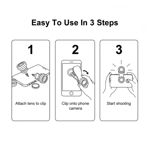2092621963.png Universal Clip-On Mobile Camera Lens Kit (1 Set)