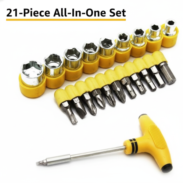 24pcs T shape screwdriver set Batch Head Ratchet Pawl Socket Spanner hand tools
