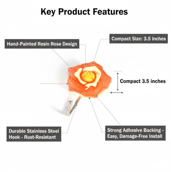 Multipurpose Self Adhesive Wall Hook – Load Capacity Up to 1 Kg (Mix Design / 1 Pc)