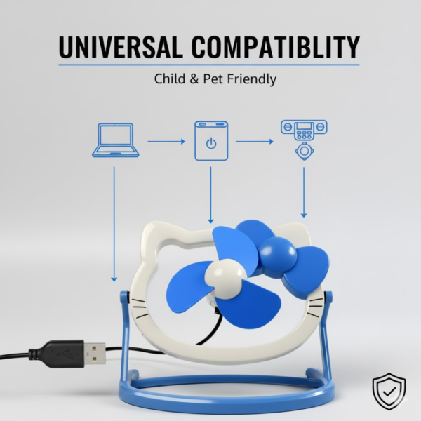 USB Mini Fan: Cute, Quiet & Portable Desk Buddy (Battery Not Included)