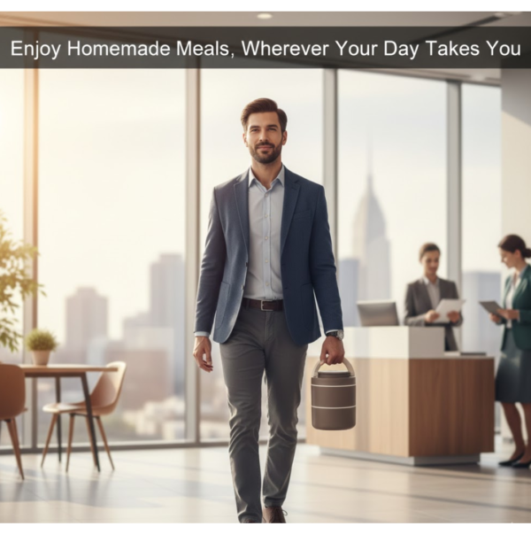 Ganesh Stack 2-Layer Stainless Steel Leak-Proof Lunch Box for Office, School, Picnic