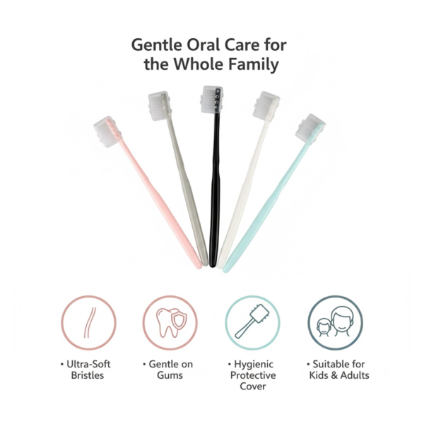 Kids Adults Ultra Soft-bristled Toothbrush With Cover (10 Pcs Set)