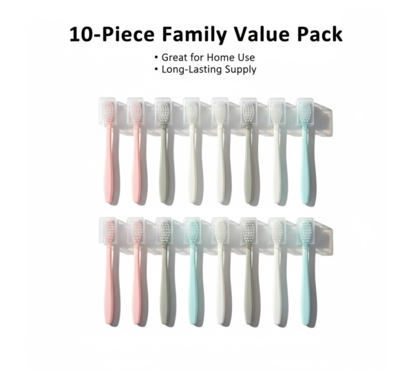 Kids Adults Ultra Soft-bristled Toothbrush With Cover (10 Pcs Set)