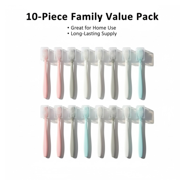 Kids Adults Ultra Soft-bristled Toothbrush With Cover (10 Pcs Set)
