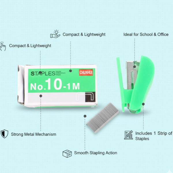 Mini Stapler with 1 Strip of Staples (1 Set)