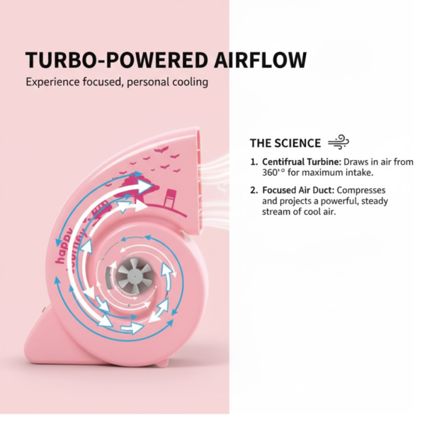 Cute USB Mini Fan: Bright, Quiet & Portable for Your Desk (Battery Not Included)