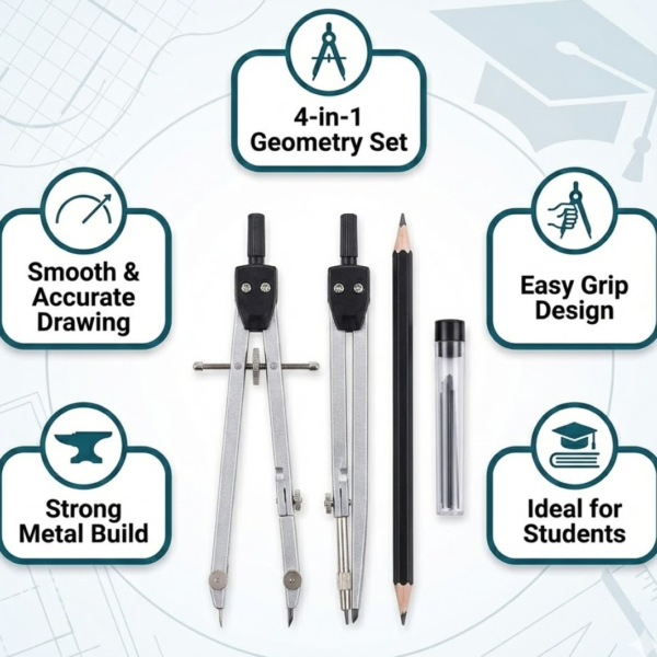 Student Geometry Compass Set (4 in 1)