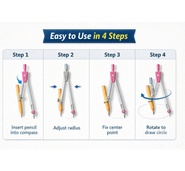 Student Geometry Compass Set (4 in 1)