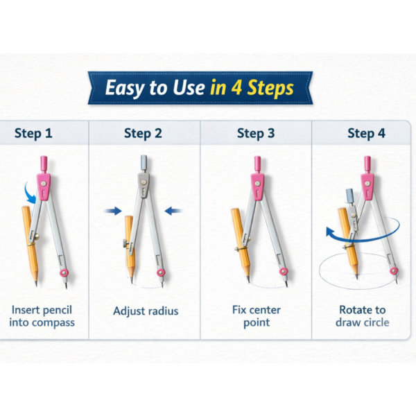 Student Geometry Compass Set (4 in 1)