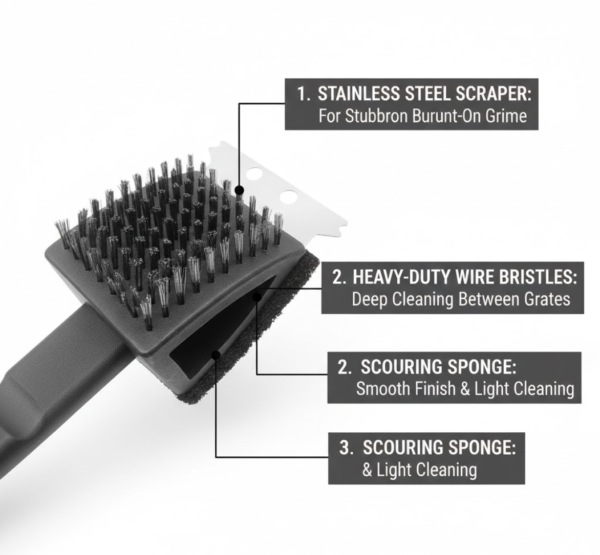 2092622119.png Black 2 Side Use Brush Scarp Cleaning Brush & Wire Brush for Garage Use