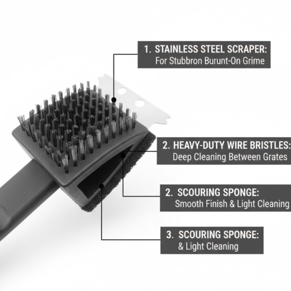 2092622119.png Black 2 Side Use Brush Scarp Cleaning Brush & Wire Brush for Garage Use