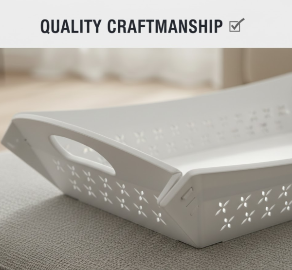 Foldable Plastic Serving Tray - Portable with Handle for Kitchen & Dining (1pc)