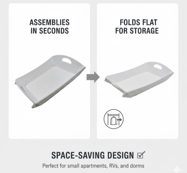 Foldable Plastic Serving Tray - Portable with Handle for Kitchen & Dining (1pc)
