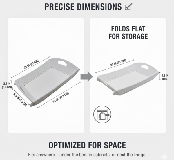 Foldable Plastic Serving Tray - Portable with Handle for Kitchen & Dining (1pc)