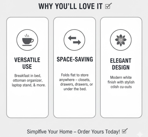 Foldable Plastic Serving Tray - Portable with Handle for Kitchen & Dining (1pc)