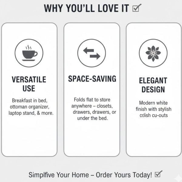 Foldable Plastic Serving Tray - Portable with Handle for Kitchen & Dining (1pc)