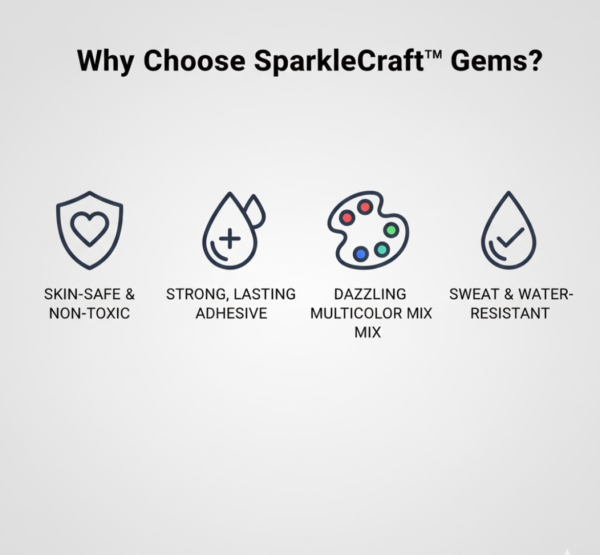 Self Adhesive Crystal Stickers for Art, Craft, Jewelry, Phone & School Projects