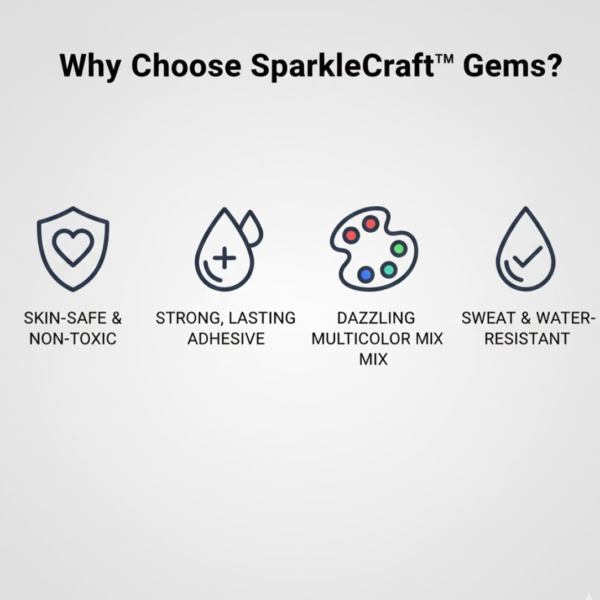 Self Adhesive Crystal Stickers for Art, Craft, Jewelry, Phone & School Projects