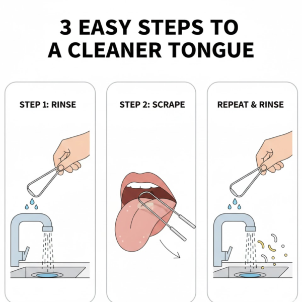 Tongue Cleaner For Kids & Adults | Tongue Scraper For Bad Breath, Maintain Oral Hygiene for Daily Use | for Fresh Breath & Bacteria Removal | Improved Taste (Steel, Copper, Tongue Cleaner / 1 Pc)