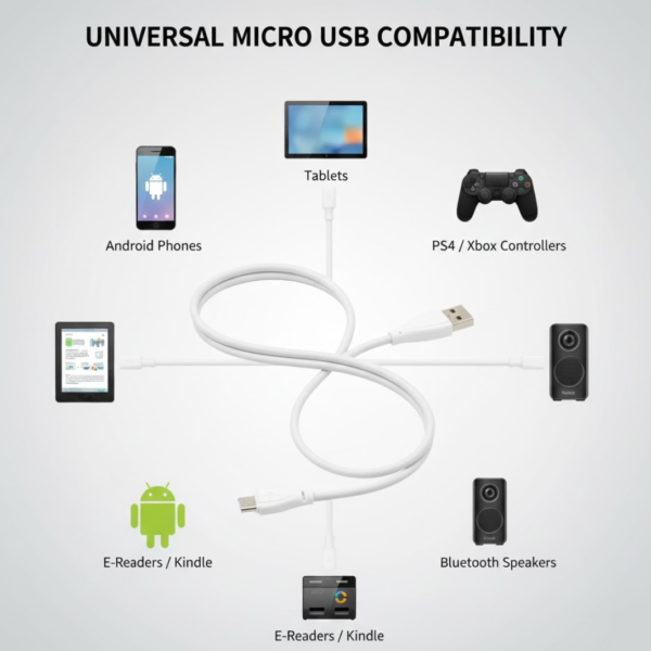 Fast Charging For Android & Data Transfer, Long Micro Cable (1000 Mm)