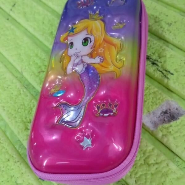 3D Cartoon Zipper Compass Box, Pencil Box (1 Pc / Mix Design)