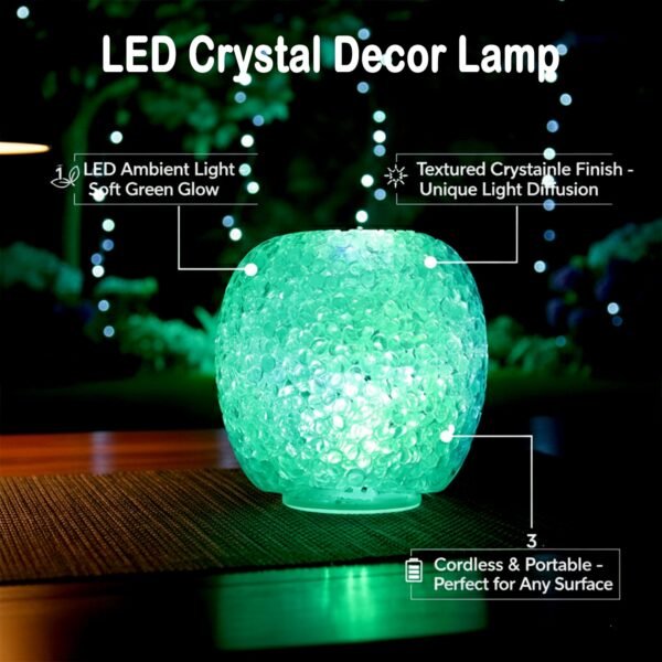 Decorative LED Crystal Table Lamp with Color-Changing (1 Pc)