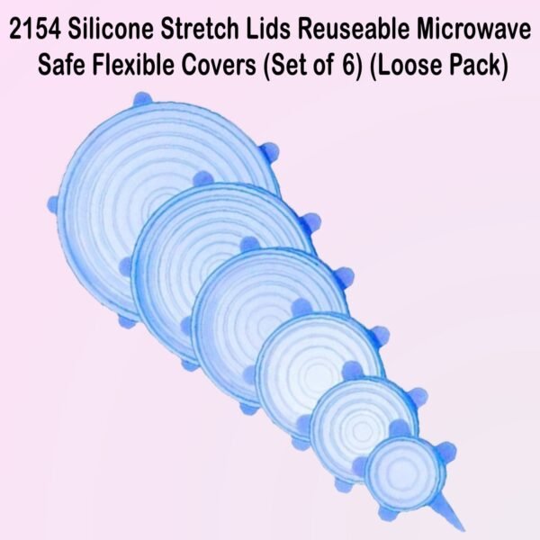 Silicone Stretch Lids  Reusable Microwave Safe Flexible Covers (Set of 6, Loose)
