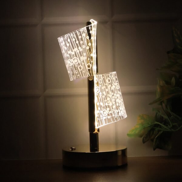 21_llight.jpg Luxury Crystal LED Double Shade Table Lamp (1 Pc)