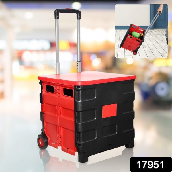 2256b2c2-c53c-412c-91a9-e7bc8ecc4a76_e1953501-b91a-44a6-a648-4ea005c1731b.jpg Foldable Shopping Grocery Trolley / Cart Travel Portable Food Basket (1 Pc)