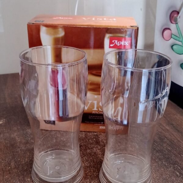 Apex Vista Unbreakable Pitcher Glass Set – 350 ML (Approx) | 2-Piece