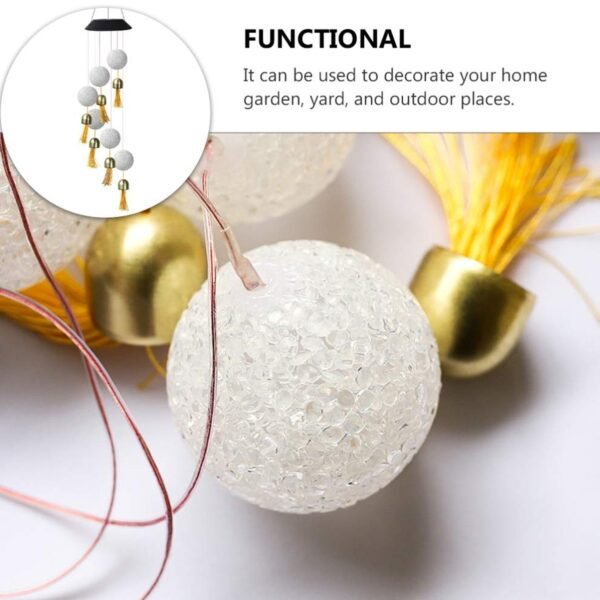 Solar Crystal Ball Wind Chime, Color Changing Solar Powered LED Hanging Wind Chime