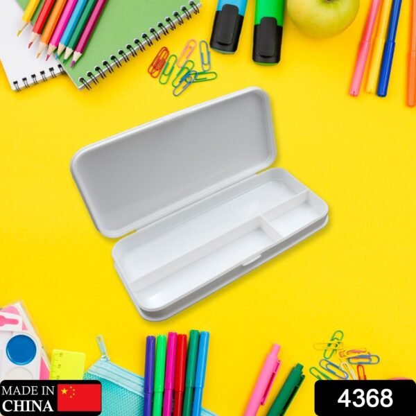 22fea02c-4251-460b-a848-a80a7f311346_1.jpg Multipurpose White Compass Pencil Box – 3-Compartment School Case, Ideal Gift for Kids