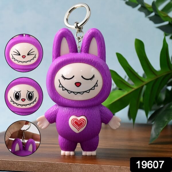 Cartoon Character Face Changing Toy With Key Holder, Keychain (1 Pc)