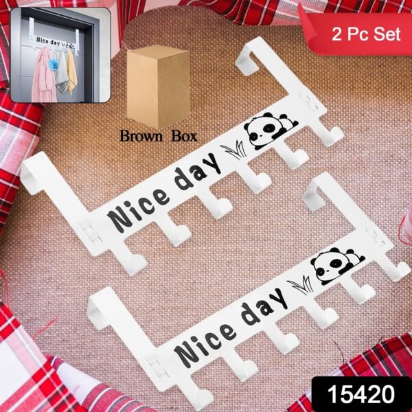 239.jpg Heavy-Duty Carbon Steel Door Hook Hanger Rack (2 pc / 6 Hook / White)