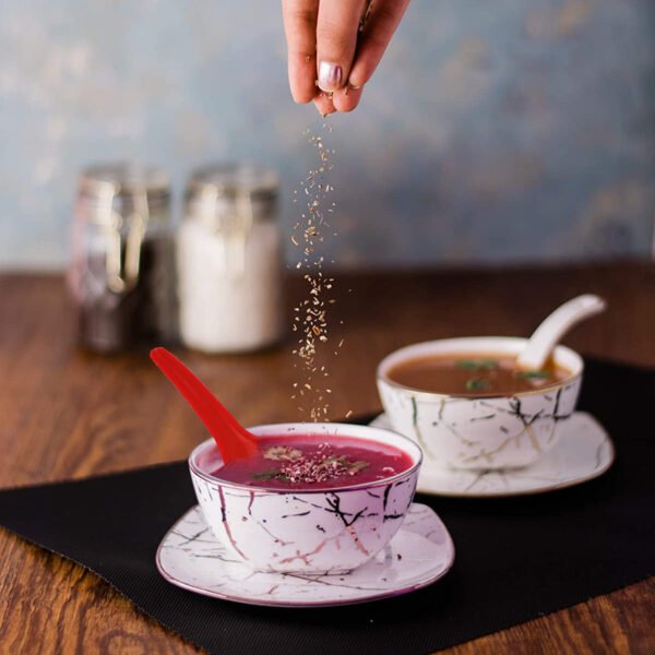 Microwave Safe, Unbreakable, Colorful Soup / Dessert Spoons, Food Grade Set of 6 Pcs