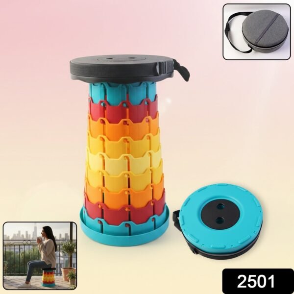 Collapsible Stool with Handle for Portable Seating (44x25.5 cm)