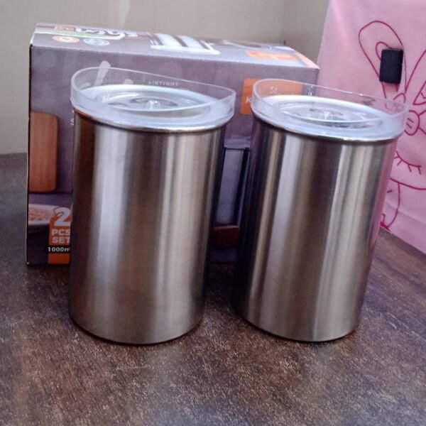 243569eb-ee1d-4ab5-8bd0-2c5ccc1a852d.jpg Stainless Steel Airtight Containers with See Through Lid (2 Pc Set / 1000 ML)