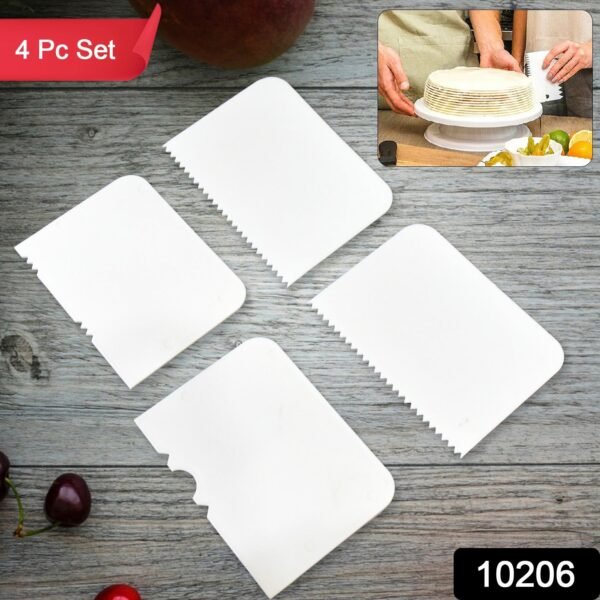 Plastic Cake Scraper Cake Decorating Pastry Baking Tool (4 Pcs Set)