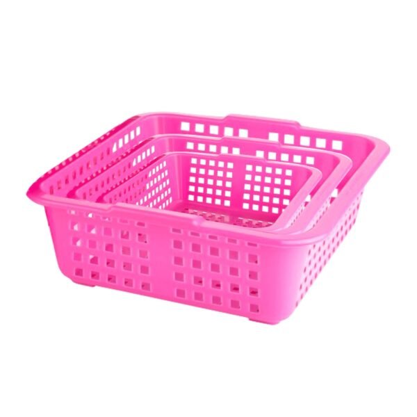 Plastic Multiple Size Cane Fruit Baskets (3 Size Large, Medium, Small)