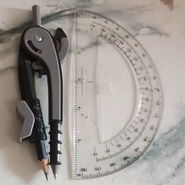 2-Piece Geometry Protractor Set with Lock and Transparent Protractor