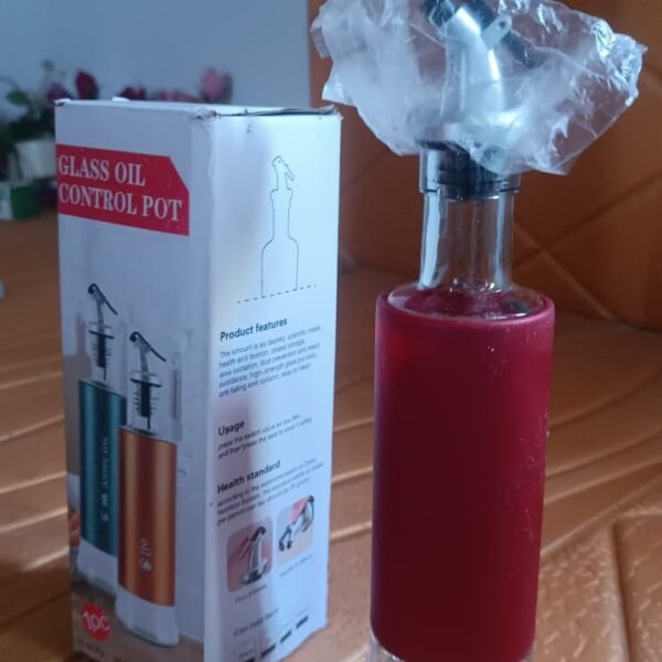 Glass Oil Dispenser with Plastic Covering, Oil and Vinegar Bottle (300 ml)