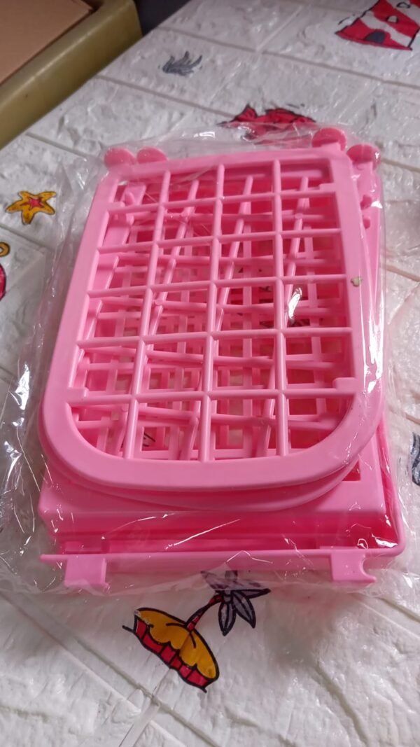 2521f7c8-7c0b-40a4-bba4-cbd1e3dccb7d.jpg 2Layer Foldable Plastic Small Storage Shelf / Rack (1 Pc / Mix Color)