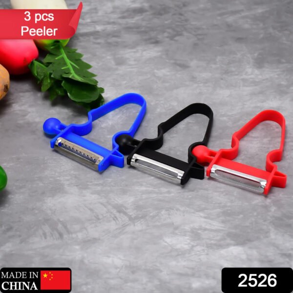 3pc Durable Blade Vegetable Peelers with Ergonomic Handles