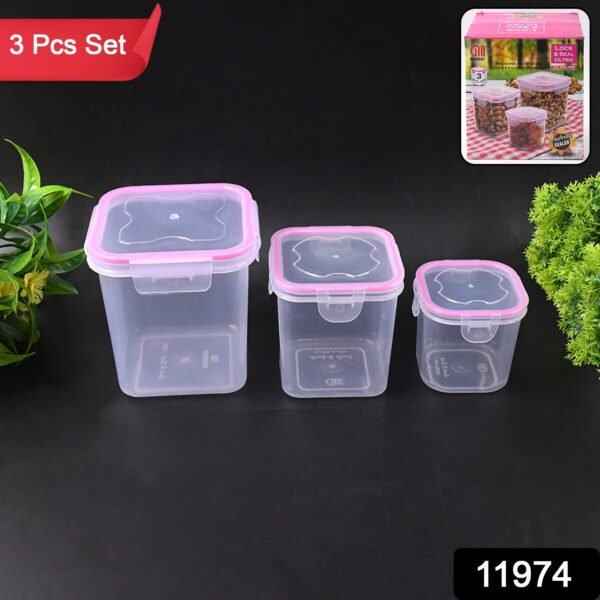Kitchen Storage Container Set Of 3 Pcs (250, 500, 1000 ML)