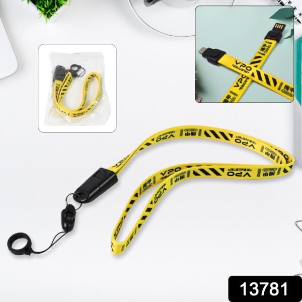 254.jpg 2 in 1 Lanyard Strap USB Charging Cable (1 Pc)